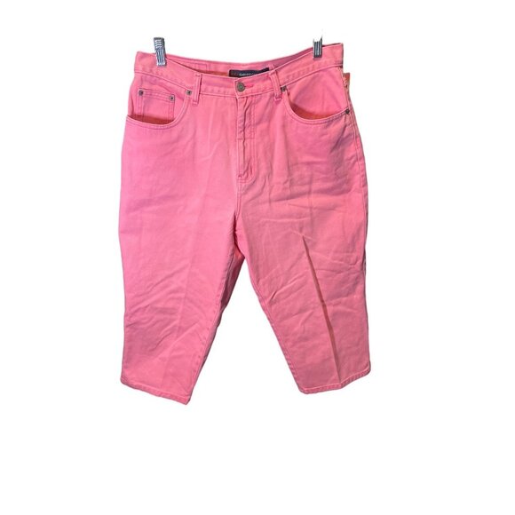 Bill Blass Cropped High Waist Easy Fit Pink Capri Pants Sz 12P - Picture 1 of 6